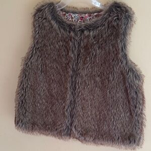 Kids Faux Fur Vest - Brown